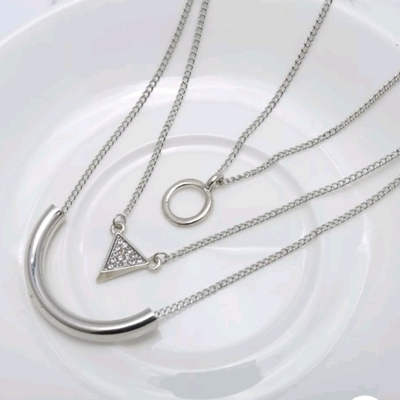 Silver multi layer necklace - Picture 2 of 4